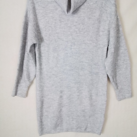 EXPRESS Acrylic Mini Turtleneck Sweater Dress‎ Size XSmall in Grey Heather - Picture 5 of 16